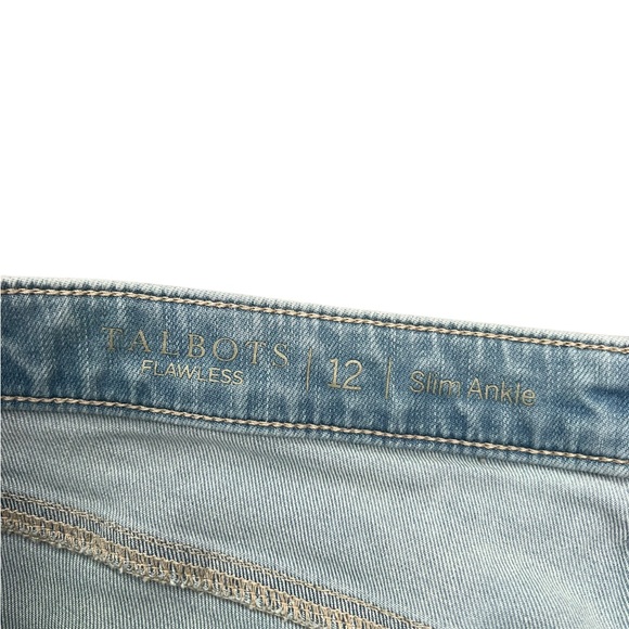 Talbots Light Wash Flawless Slim Ankle Jeans Size 12 - Picture 5 of 8